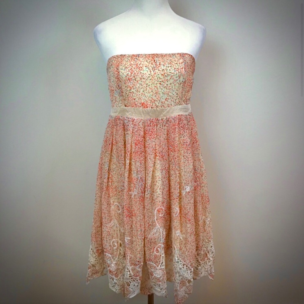 Anthropologie Ryu Dreamy Floral Strapless Dress